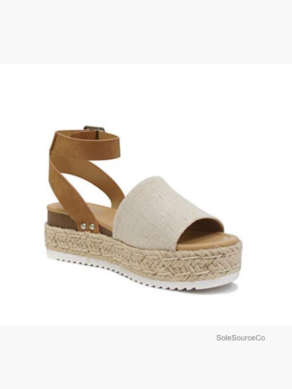 Open Toe Espadrille Wedge Sandals Ankle Strap Platform Flatform Casual - Picture 2 of 6